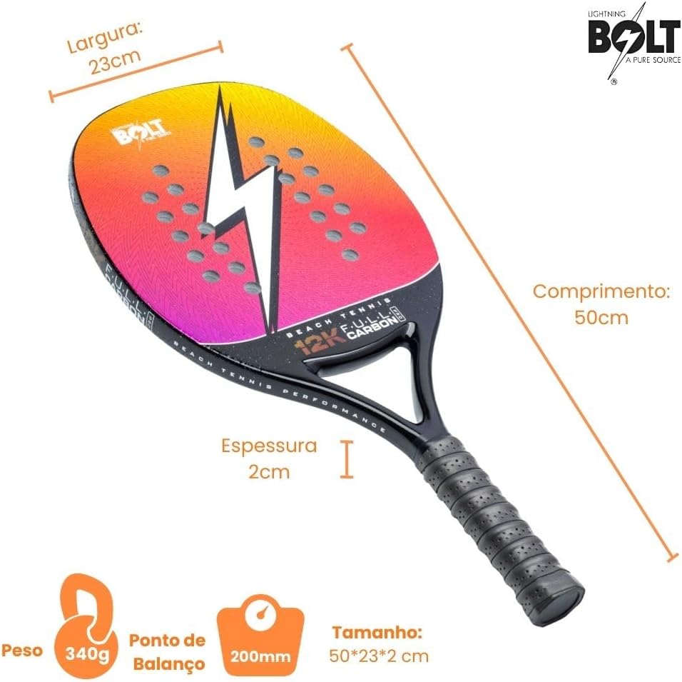 61lgdmWrjL._AC_SL1000_ Review: Raquete de Beach Tennis Lightning Bolt Rainbow 12K Full Carbon – Vale a Pena? Veja os Prós e Contras!